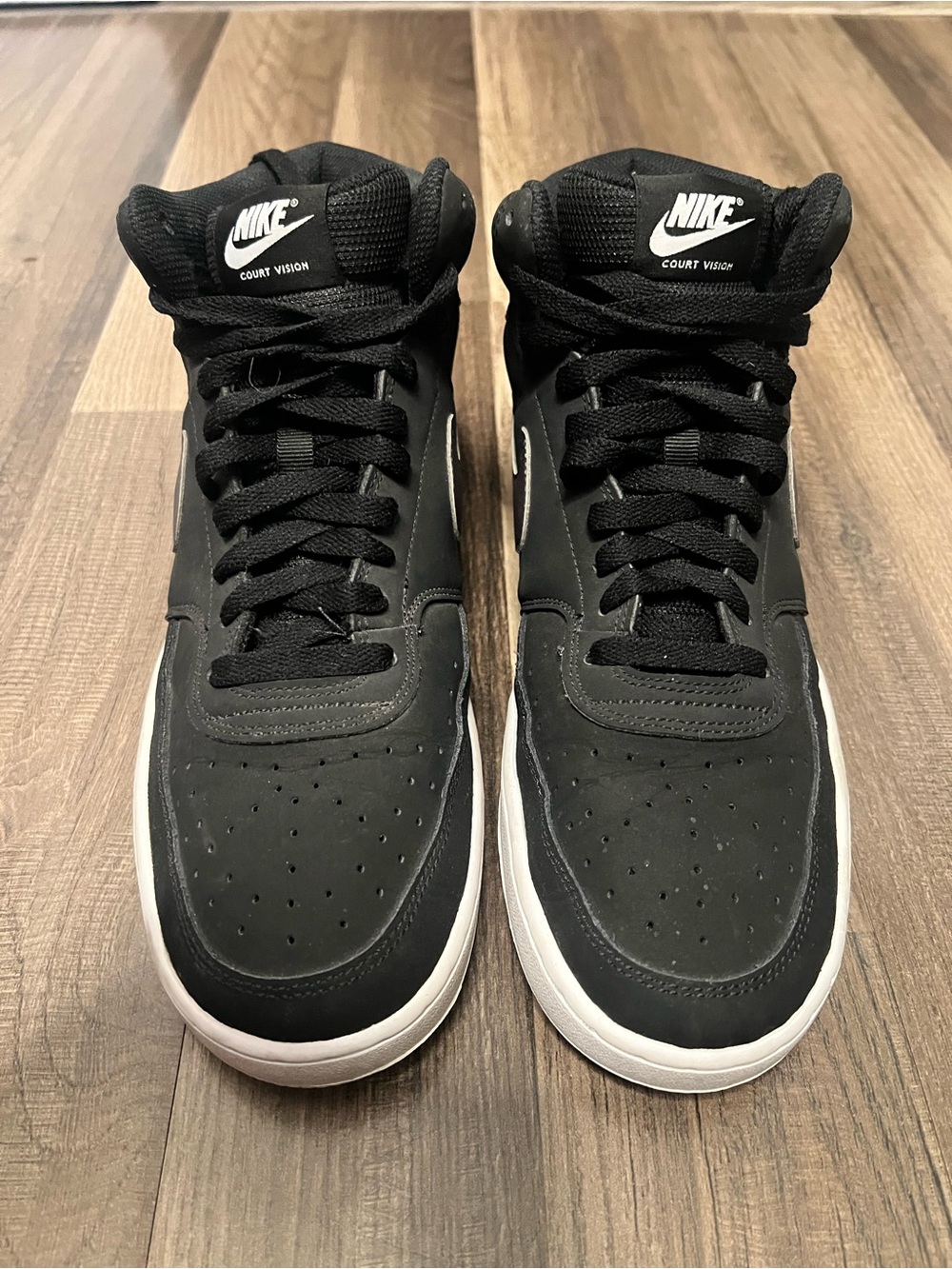 Nike Court Vision Mid Men’s Sneakers - Black with White Midsole